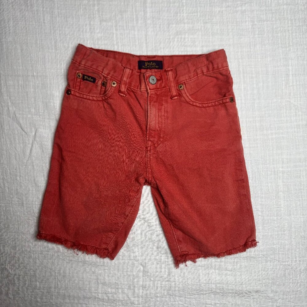 Polo Ralph Lauren Red Sullivan Slim Stretch Denim Cutoff Shorts Boy 6
